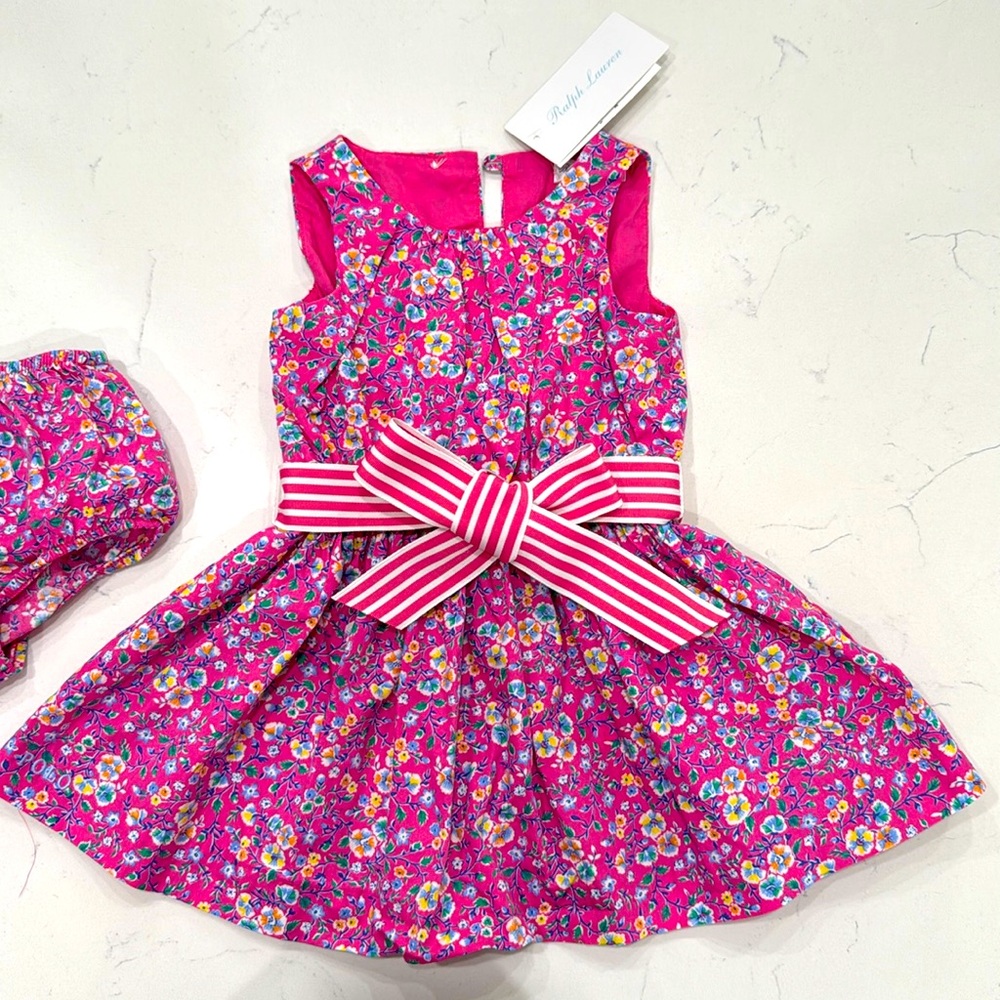 NWT Ralph Lauren Pink Floral Dress 6M